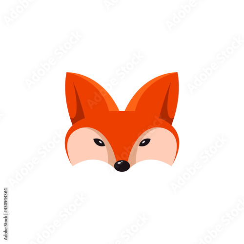 Fox logo mascot - fox animal wild mammal predator tail orange fur cartoon clever hunt hunter mascot zoo character beast coyote wolf sneaky abstract
