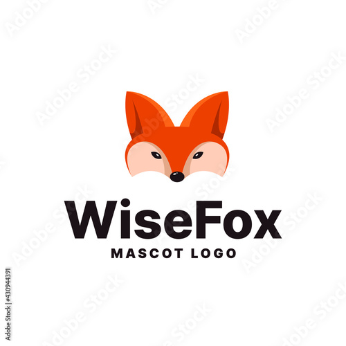 Fox logo mascot - fox animal wild mammal predator tail orange fur cartoon clever hunt hunter mascot zoo character beast coyote wolf sneaky abstract