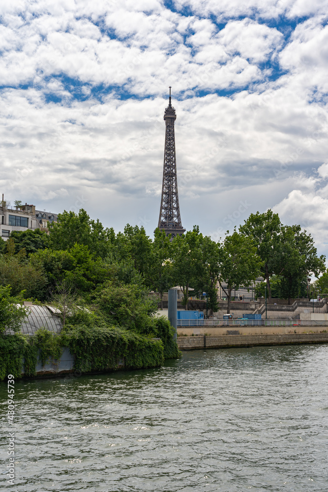 Beautiful summer morning in Paris, Seine river