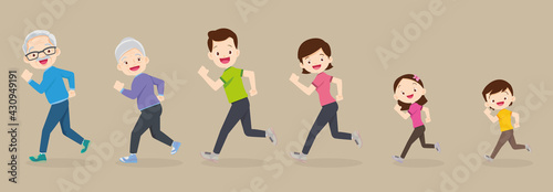 big family jogging exercising  For Good Health