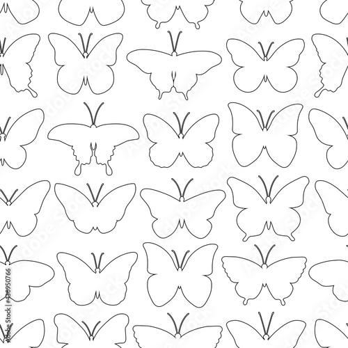 Fototapeta Naklejka Na Ścianę i Meble -  Seamless pattern graphics black white coloring vector illustration