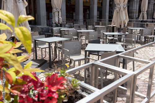 Terrazas en restaurantes en la plaza mayor de Madrid