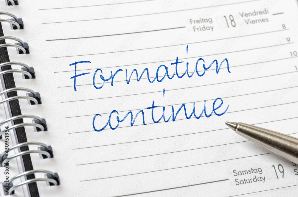Daily planner with the entry Further training in french - Formation continue Daily planner with the entry Further training in french - Formation continue