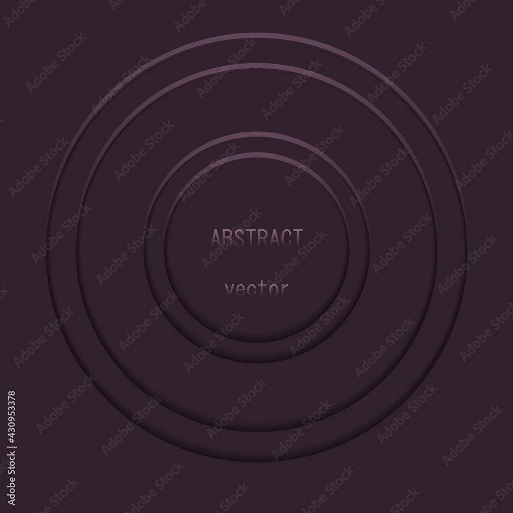 Abstract paper cut background. Black paper circles. Round paper frame. Isolated with realistic light and shadow on the dark background. Vector illustration. Abstract paper cut background. Black paper circles. Round paper frame. Isolated with realistic light and shadow on the dark background. Vector illustration.
