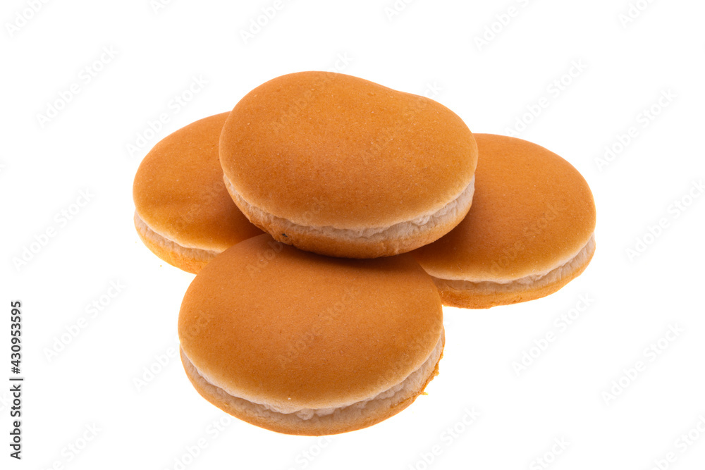 cheeseburger buns isolated