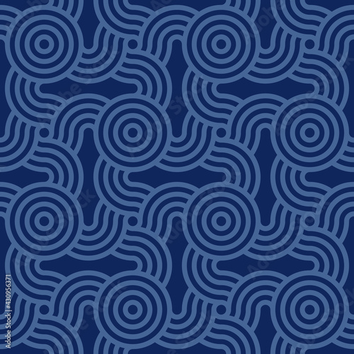 African. Decorative pattern for the background, tile and textiles..It is assembled from modular parts. Vector. Seamless.