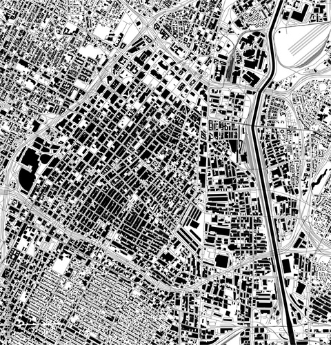 map of the city of Downtown Los-Angeles, USA