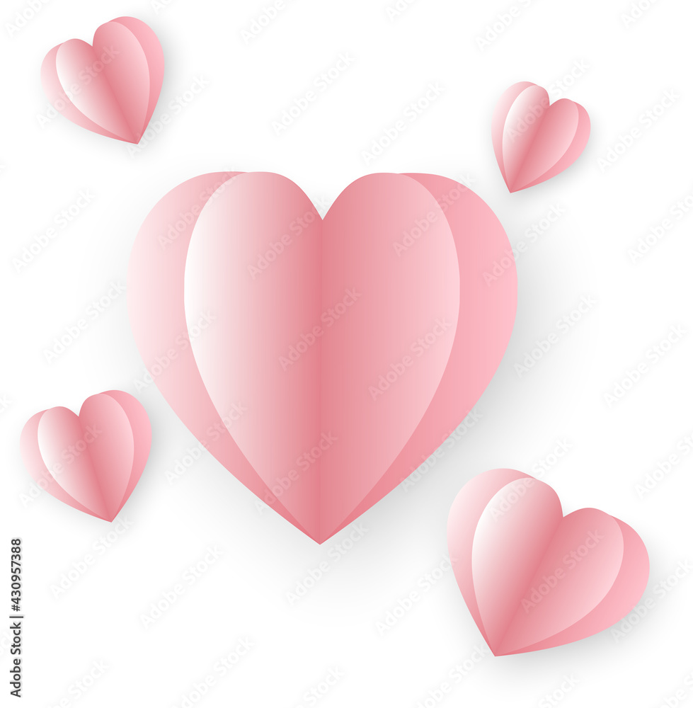 Pink heart shape on a white background Pink heart shape on a white background