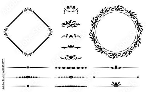 Set of decorative borders. ...