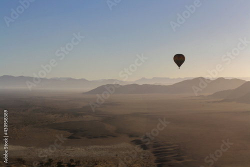 hot air balloon in the desert