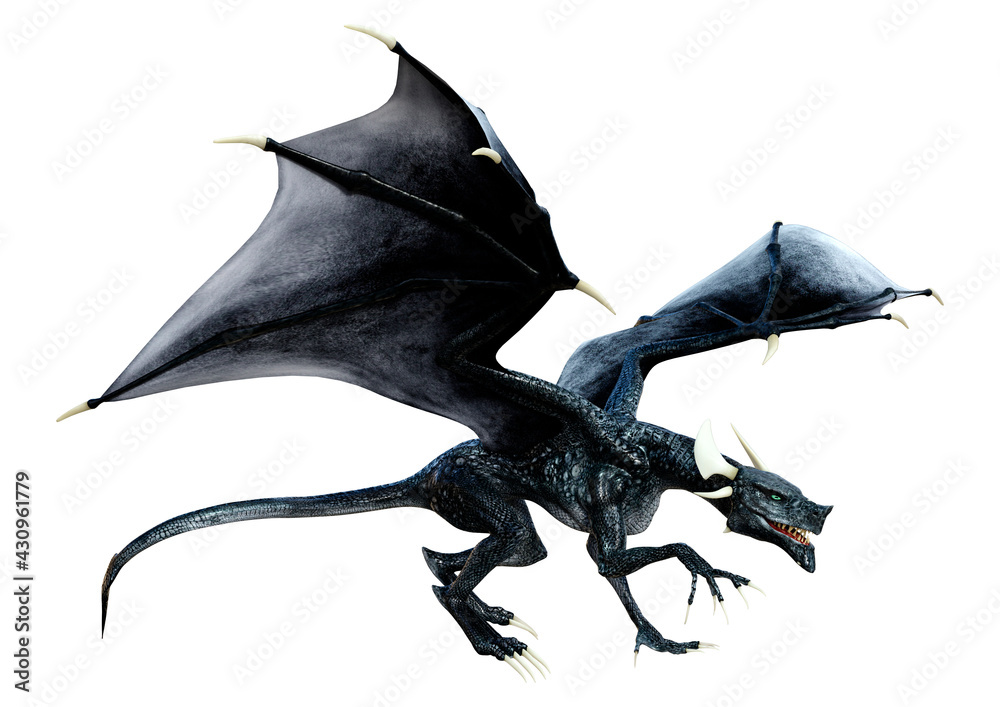 Fototapeta premium 3D Rendering Fairy Tale Dragon on White