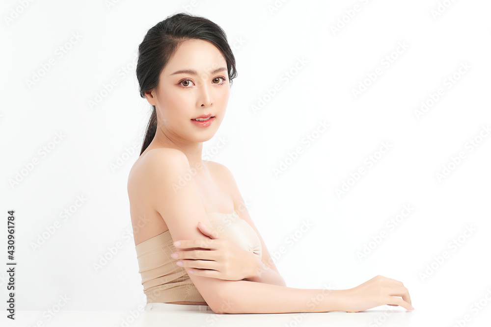 Beautiful young asian woman with clean fresh skin on white background, Face care, Facial treatment, Cosmetology, beauty and spa, Asian women portrait Beautiful young asian woman with clean fresh skin on white background, Face care, Facial treatment, Cosmetology, beauty and spa, Asian women portrait