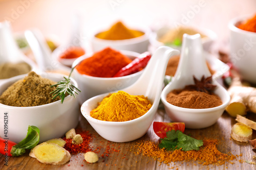 various of spices and herbs