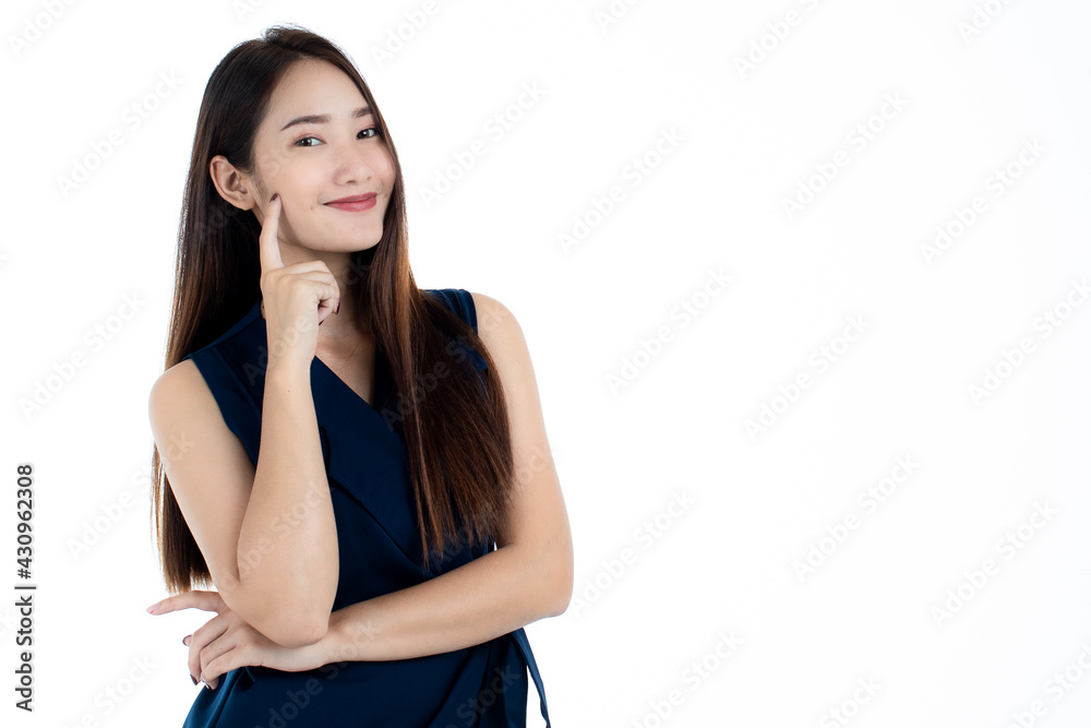 Dreamy Asian woman looking away Dreamy Asian woman looking away