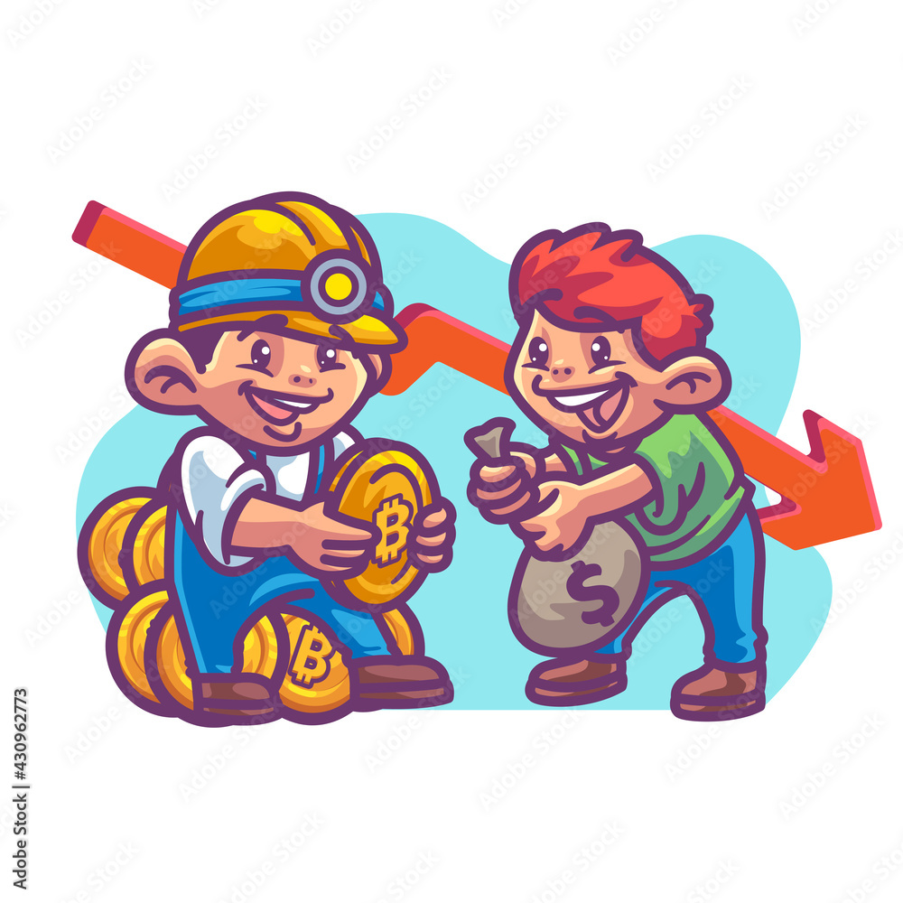 Cryptocurrency Down Trading illustration Cryptocurrency Down Trading illustration