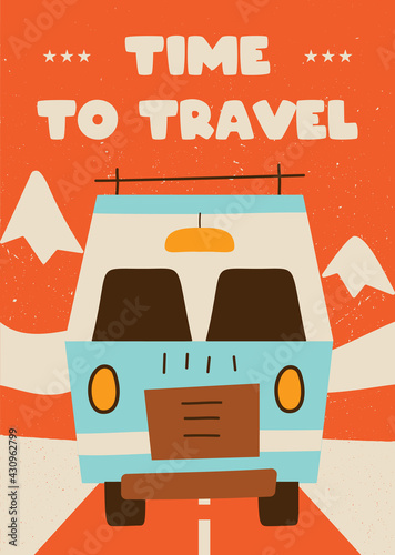 Retro travel concept vector design