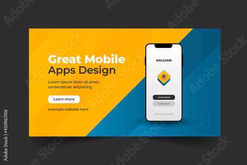 Great mobile apps Promotion thumbnail design for any videos.social media video cover photo layout design