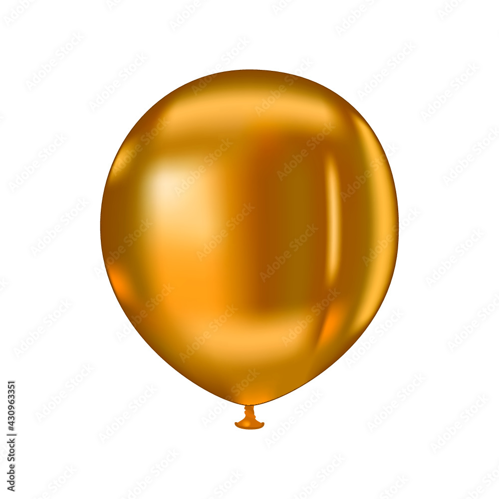 Golden balloon isolated on white background. 3d rendering Golden balloon isolated on white background. 3d rendering