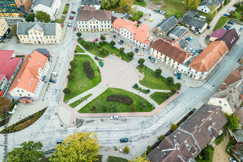 Aerial view of Saldus town, Latvia.