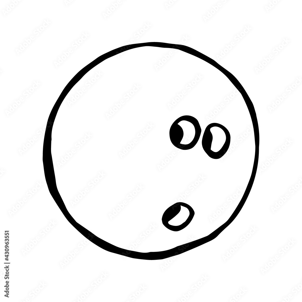 Bowling ball drawn black contour vectour doodle icon EPS 10 Bowling ball drawn black contour vectour doodle icon EPS 10
