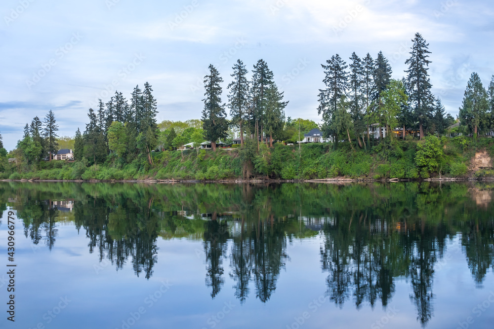 Willamette river in Oregon in blue hours Willamette river in Oregon in blue hours