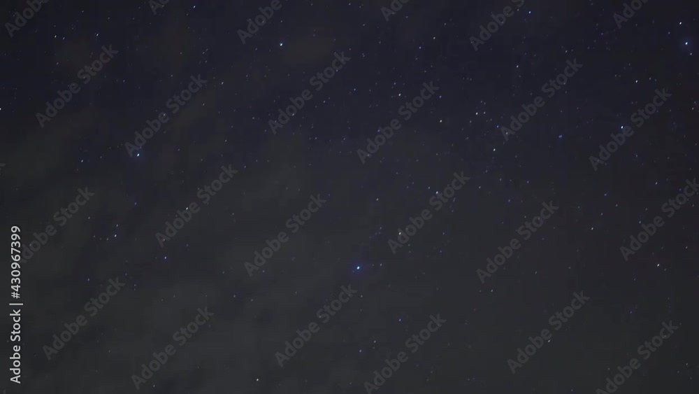 Timelapse of stars in North Carolina sky on partially cloudy night