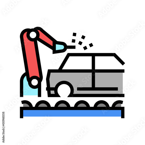 welding car conveyor color icon vector. welding car conveyor sign. isolated symbol illustration