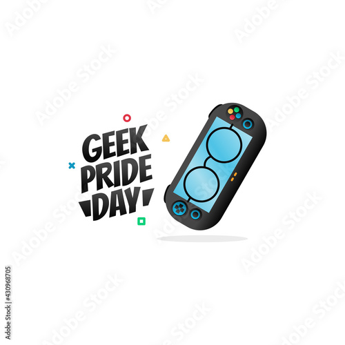 vector graphic of geek pride day good for geek pride day celebration. flat design. flyer design.flat illustration.
