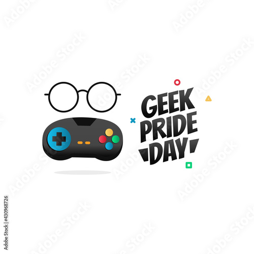 vector graphic of geek pride day good for geek pride day celebration. flat design. flyer design.flat illustration.