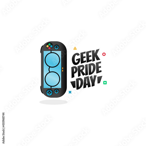 vector graphic of geek pride day good for geek pride day celebration. flat design. flyer design.flat illustration.