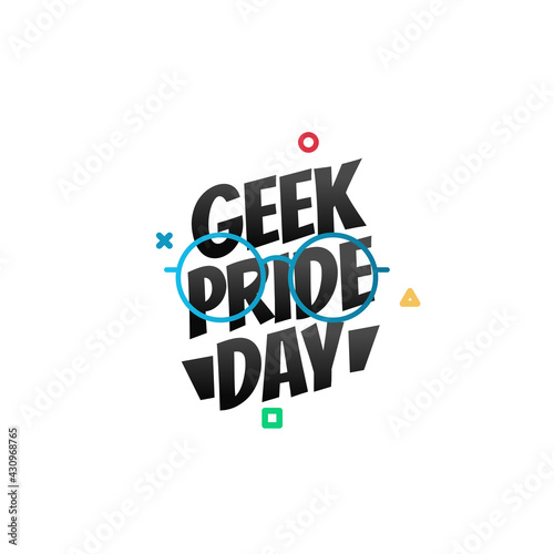 vector graphic of geek pride day good for geek pride day celebration. flat design. flyer design.flat illustration.