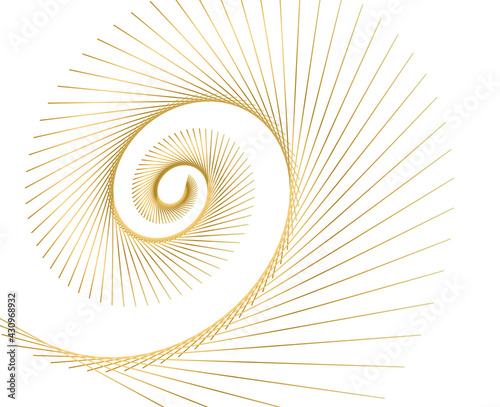 Abstract spiral rainbow design element on white background of twist lines. Vector Illustration eps 10 Golden ratio traditional proportions vector icon Fibonacci spiral. for elegant business card