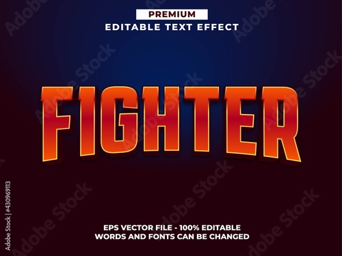 Fighter Premium Editable Text Effect Font style photo