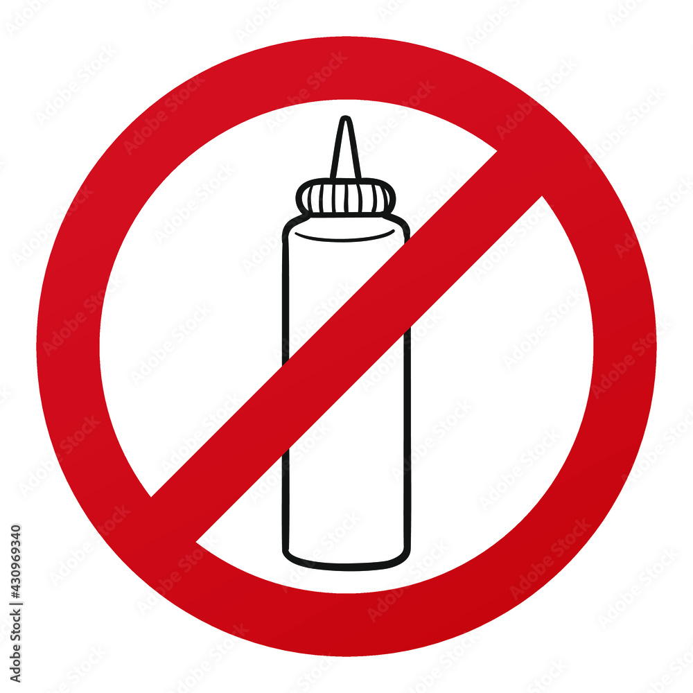No Sauce Symbol Isolated on White Background. Relish Vector