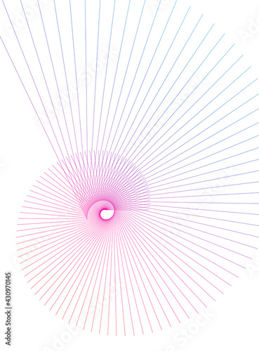 Abstract spiral rainbow design element on white background of twist lines. Vector Illustration eps 10 Golden ratio traditional proportions vector icon Fibonacci spiral. for elegant business card