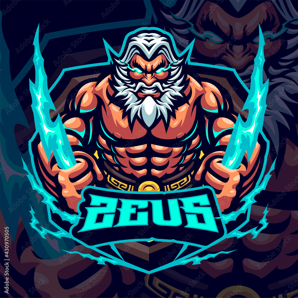 God Zeus Mascot Logo Template