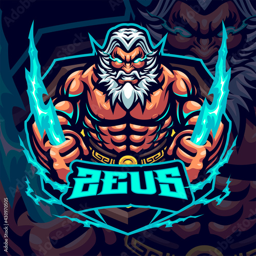 God Zeus Mascot Logo Template