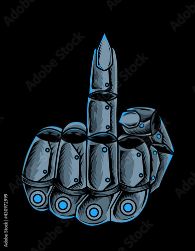 illustration vector fuck you robotic hand