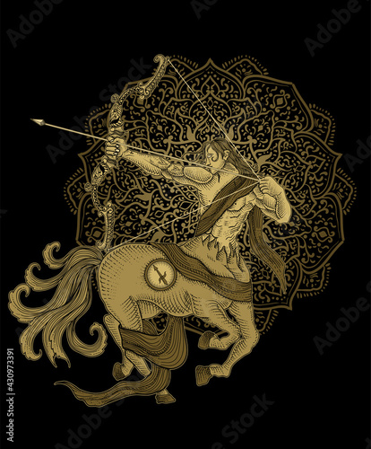 illustration vector horseman sagitarius symbol