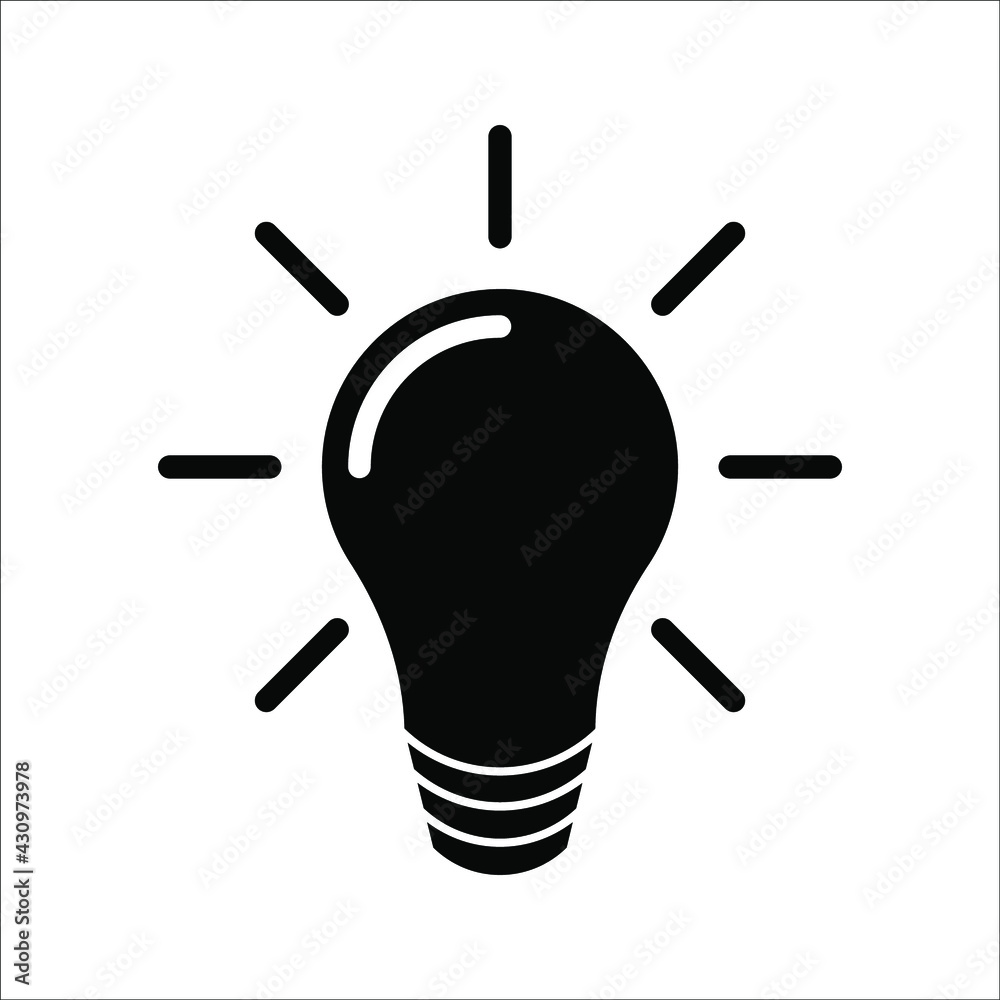 lamp icon - light bulb vector illustration flat style in trendy design isolated on white background color editable lamp icon - light bulb vector illustration flat style in trendy design isolated on white background color editable