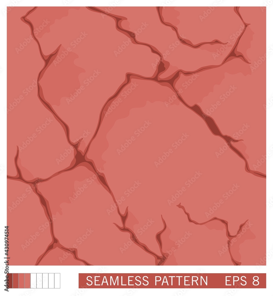 Seamless pattern. Stylized red clay surface. Vector texture template