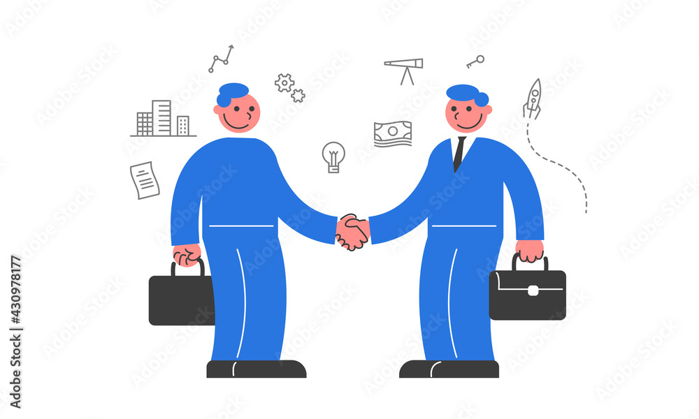 Two businessmen shake hand agreed to buy and sell. Two businessmen shake hand agreed to buy and sell.