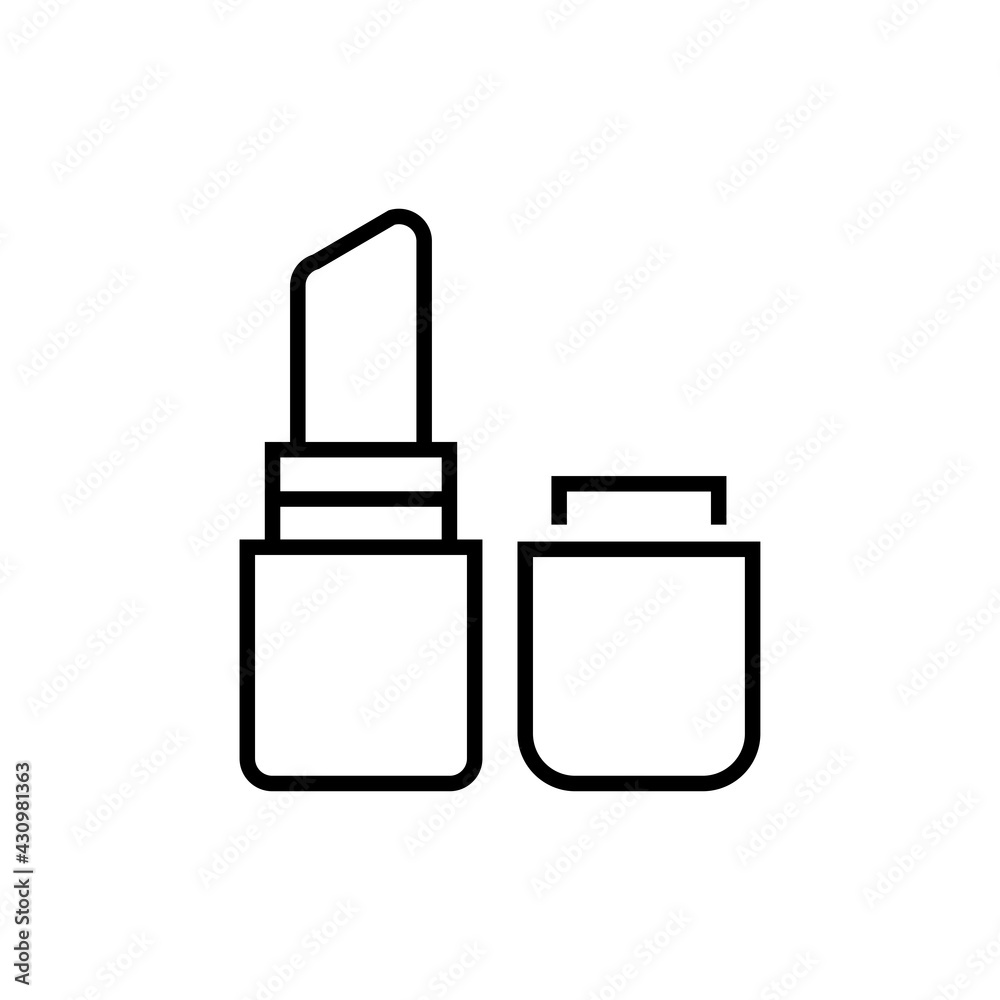 Lipstick icon. Professional facial make up vector illustration. Editable stroke. Lipstick icon. Professional facial make up vector illustration. Editable stroke.