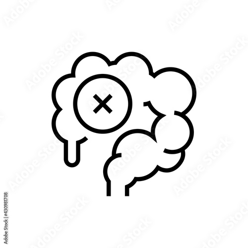 Indigestion icon. intestines unhealthy vector illustration. Editable stroke.