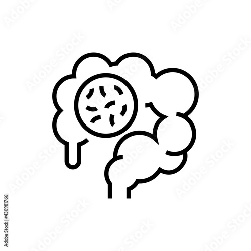 Giardiasis icon. Stomach disease vector illustration.Editable stroke.