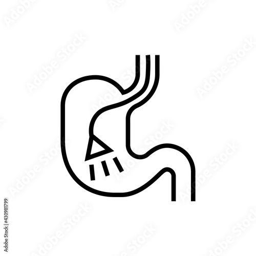 Endoscopy icon. Medical stomach vector illustration. Editable stroke.