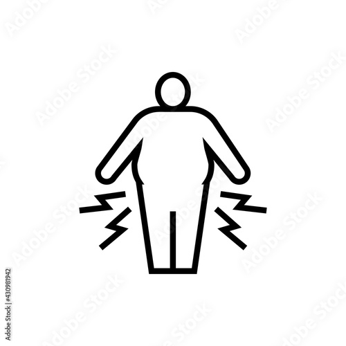 Obesity icon. Healthy problem vector illustration. Editable stroke.