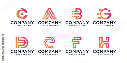 Free Download Set of abstract initial letter logo design template. icons for business of luxury, elegant, simple - GFXLoad