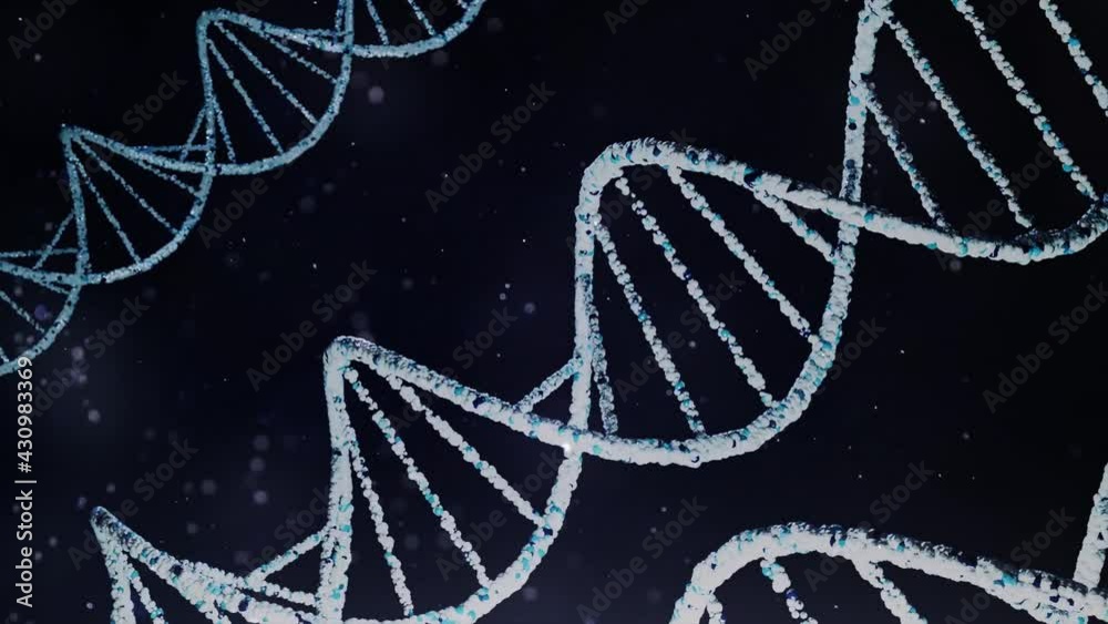 Rotating DNA Strand under microscope. High Detail. Realistic 3d render