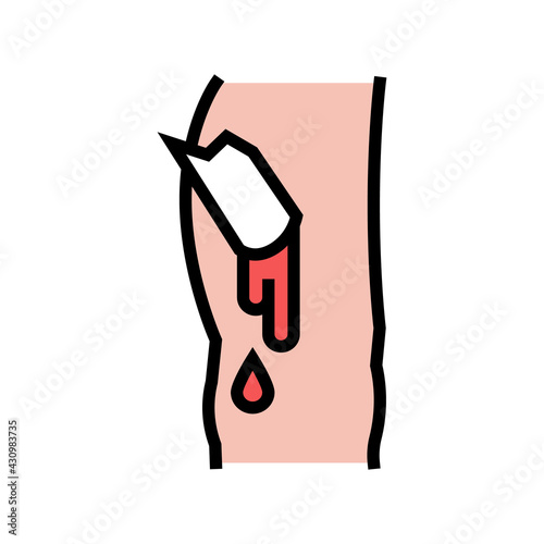 open limb fracture disease color icon vector. open limb fracture disease sign. isolated symbol illustration